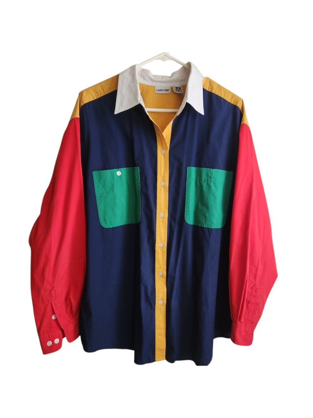 Vintage Cabin Creek 20W Women’s Large Color Block Long Sleeve Button Shirt Y2K